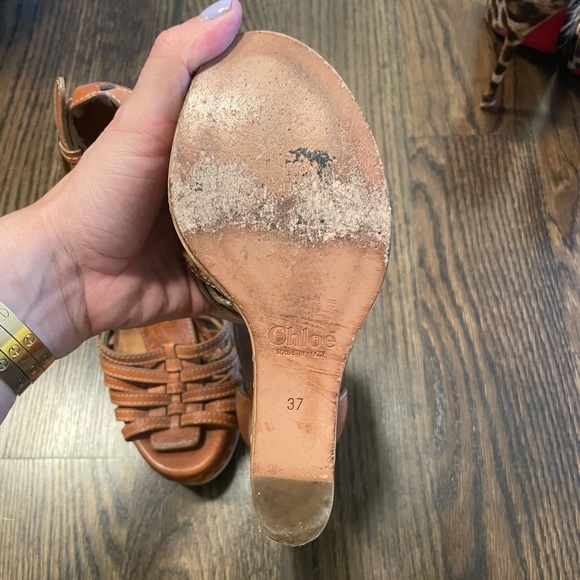 Chloè Wedges. Brown leather - Picture 6 of 6